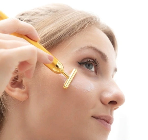 Barra de Belleza Facial 24K – Masajeador Reafirmante Vibratorio