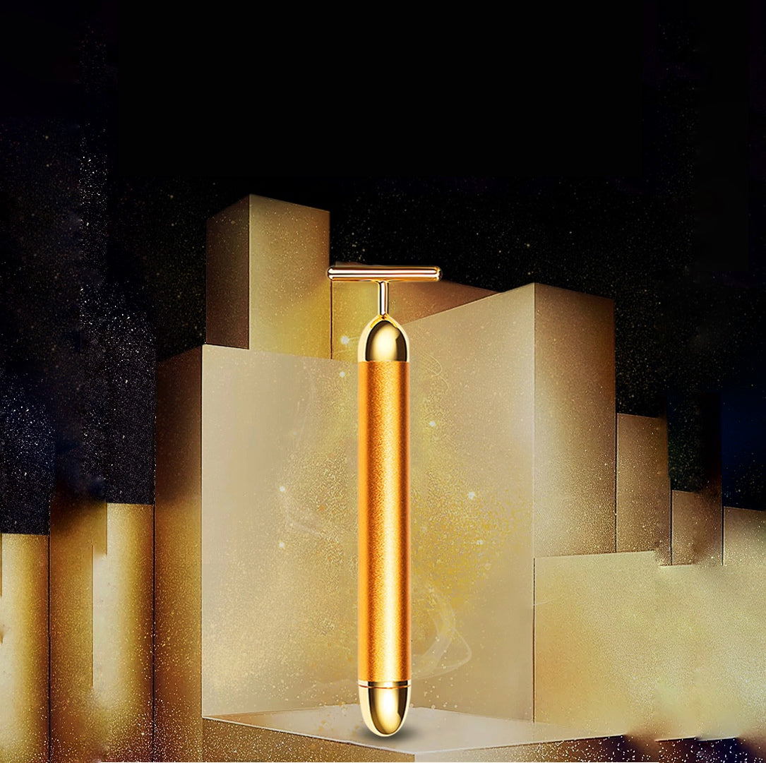 Barra de Belleza Facial 24K – Masajeador Reafirmante Vibratorio