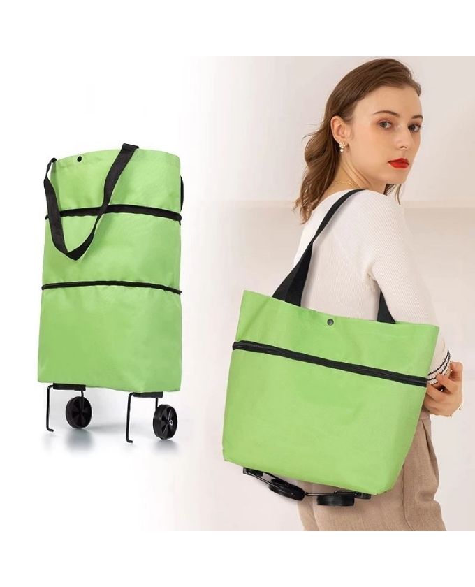 🛒 Carrito de la Compra Plegable 2 en 1 – Bolsa y Carrito con Rueda